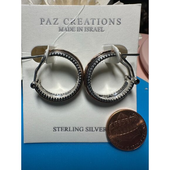 PAZ Creations Sterling Hoop Earrings - Picture 1 of 3